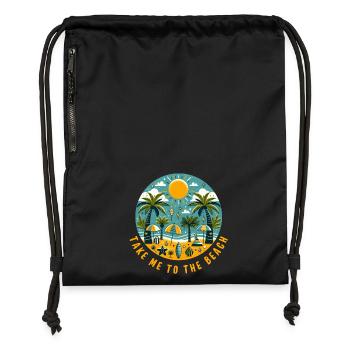 Take me to the Beach - Gymsac made from recycled material - black - Front