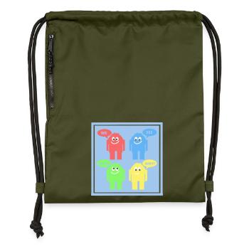 Drôles d’hommes - Sac à cordon en polyester recyclé - military green - Devant