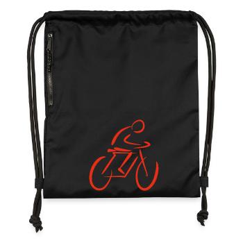 Bicycle stylized - Gymsac made from recycled material - black - Front