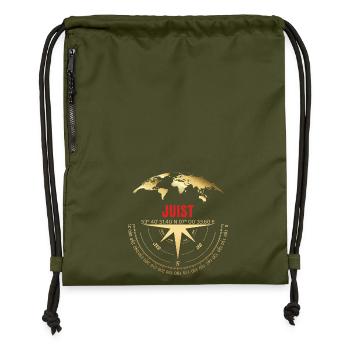 Koordinaten Juist - Turnbeutel aus Recycling-Material - military Green - Vorne