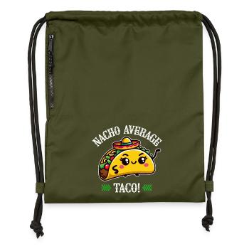 Nacho Average Taco – Lustiges Taco-Design - Turnbeutel aus Recycling-Material - military Green - Vorne