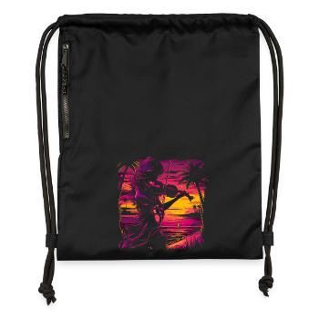 Violinist Synthwave - Gymsac made from recycled material - black - Front