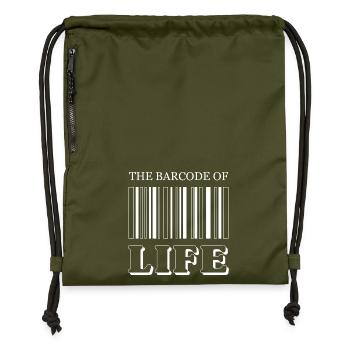 Le code-barres de la vie / Der Strichcode des Lebens - Sac à cordon en polyester recyclé - military green - Devant