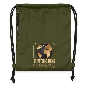 St.Peter-Ording - Turnbeutel aus Recycling-Material - military Green - Vorne