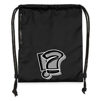 !? Exclamation question mark - Gymsac made from recycled material - black - Front