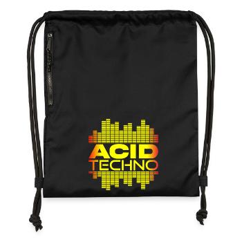 Acid Techno Puls - Turnbeutel aus Recycling-Material - Schwarz - Vorne