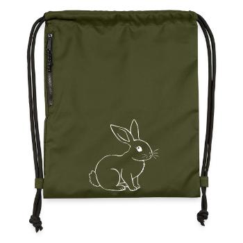 Rabbit Bunny Bunny Dwarf Rabbit Gift - Gymsac made from recycled material - military green - Front
