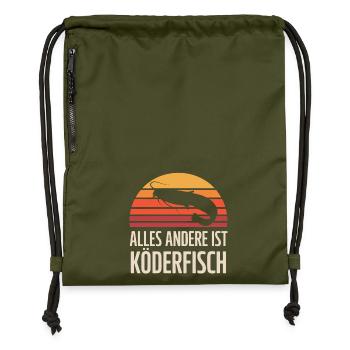 Chemise de pêcheur de poisson-chat – Tout le reste est appât - Sac à cordon en polyester recyclé - military green - Devant
