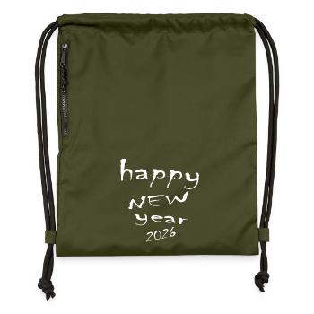 Happy New Year 2026 - Sac à cordon en polyester recyclé - military green - Devant