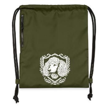 Poodle heraldic art - Gymsac made from recycled material - military green - Front