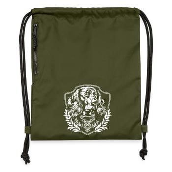 Heraldic Dog Dachshund - Gymsac made from recycled material - military green - Front