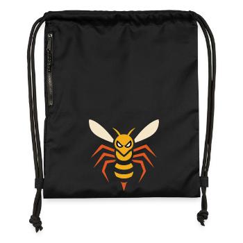 Angry Hornet – angular insect graphic - Gymsac made from recycled material - black - Front