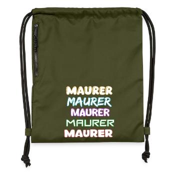 Occupation: Bricklayer - Gymsac made from recycled material - military green - Front
