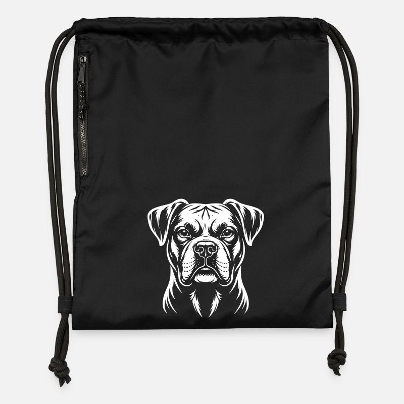 Boxer Head - Gymsac made from recycled material - black