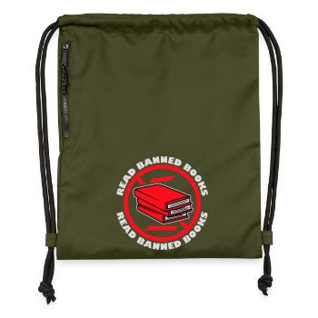 Read Banned Books Verbotene Bücher Lesen Freiheit - Gymsac made from recycled material - military green - Front