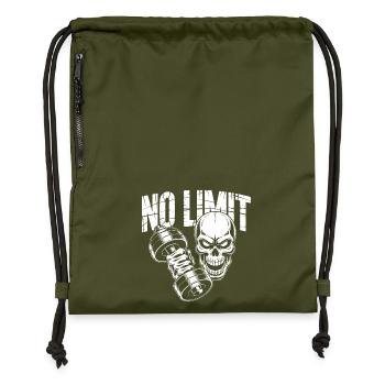 Conception de la puissance du crâne sans limite - Sac à cordon en polyester recyclé - military green - Devant