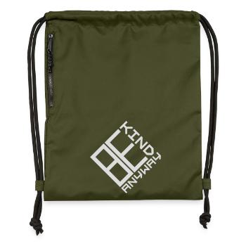 Be Kind Anyway Friendliness Statement Saying - Gymsac made from recycled material - military green - Front
