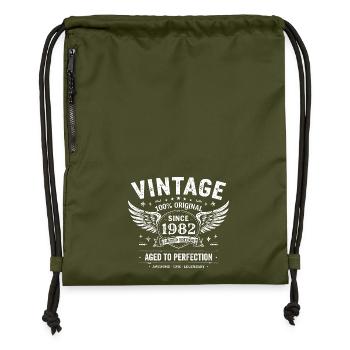 1982 Jahrgang 1982 43. Jahrestag 1982 Retro 1982 - Turnbeutel aus Recycling-Material - military Green - Vorne