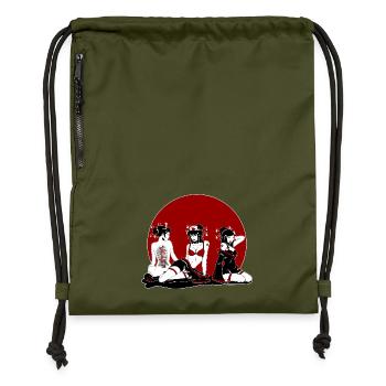 Geisha-Bande - Turnbeutel aus Recycling-Material - military Green - Vorne