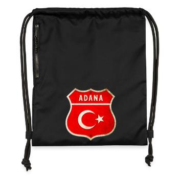 Adana Turkey flag coat of arms - Gymsac made from recycled material - black - Front