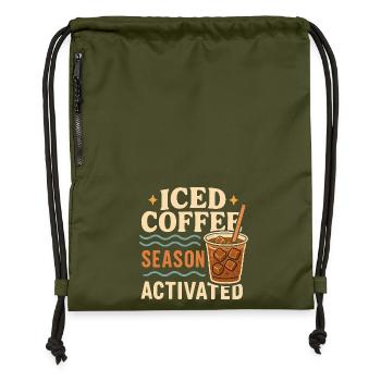 Iced Coffee Season - Gymsac made from recycled material - military green - Front