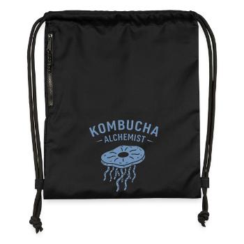 Minimalist Kombucha Alchemist Fermentation - Gymsac made from recycled material - black - Front