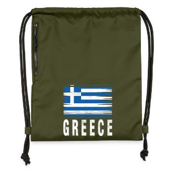 Brushstroke Flag Greece - Gymsac made from recycled material - military green - Front