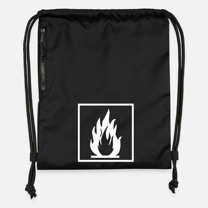 Combustible inflammable - Sac à cordon en polyester recyclé - noir