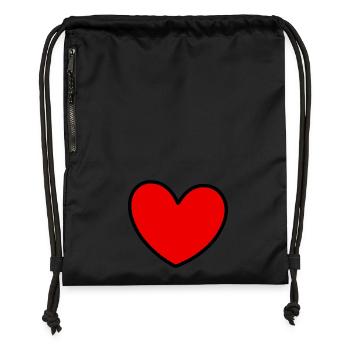 Valentines Red Heart, Valentine's Day - Gymsac made from recycled material - black - Front