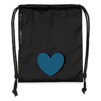 blue heart valentine's day - Gymsac made from recycled material - black - Front