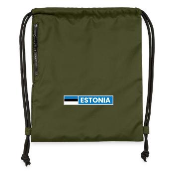 Estonia National Flag - Gymsac made from recycled material - military green - Front