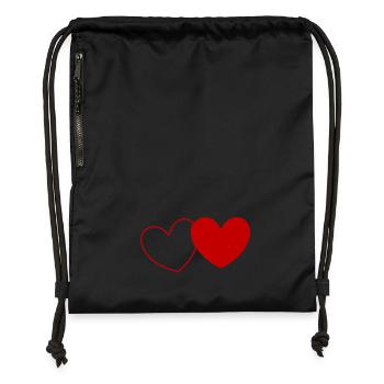 Heart Valentine's Day - Gymsac made from recycled material - black - Front