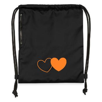 Valentine's Day Heart Orange - Gymsac made from recycled material - black - Front