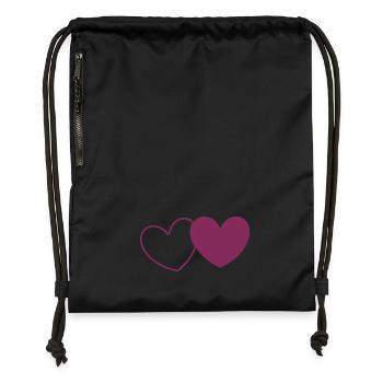 Valentine's Day Heart Violet - Gymsac made from recycled material - black - Front