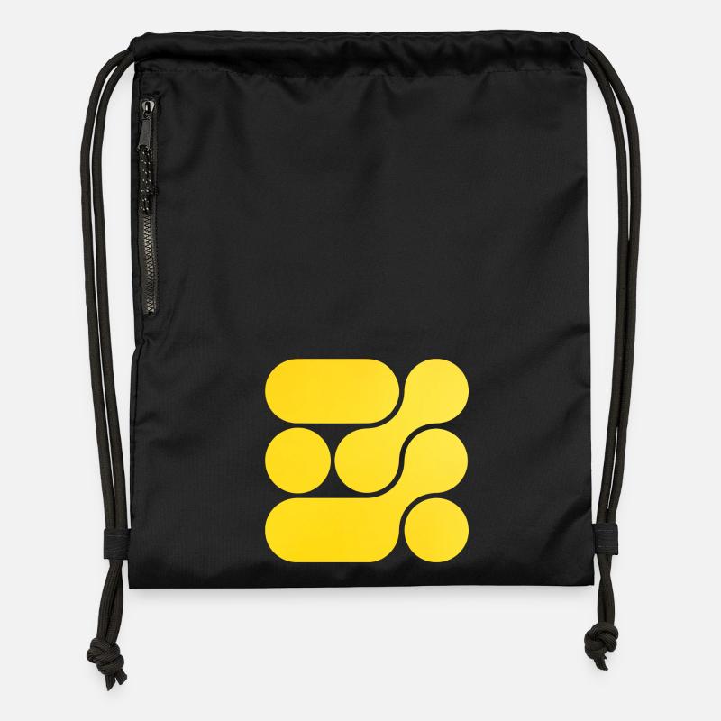 OCHOOO - Jaune - Sac à cordon en polyester recyclé - noir