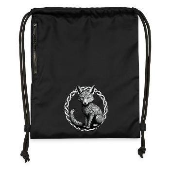 Fuchs mit keltischem Knoten 01 - Turnbeutel aus Recycling-Material - Schwarz - Vorne