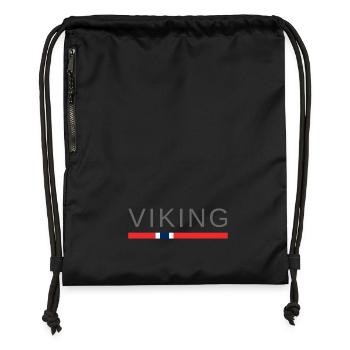La Norvège des Vikings - Sac à cordon en polyester recyclé - noir - Devant