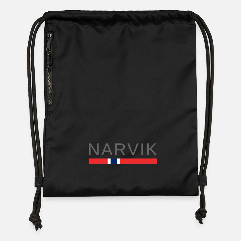Narvik Norway - Gymsac made from recycled material - black