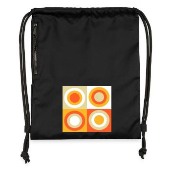 70s Pattern Retro Gift - Gymsac made from recycled material - black - Front