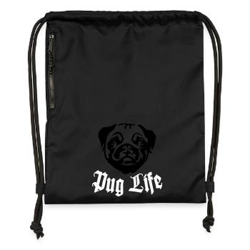 Pug Life - Sac à cordon en polyester recyclé - noir - Devant
