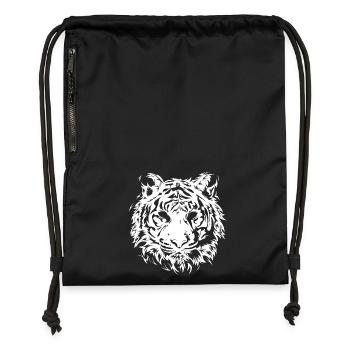 Tiger Portrait Big Cat Animals Illustration Icon - Gymsac made from recycled material - military green - Front