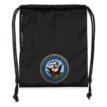 NAVY USA DEBARQUEMENT NORMANDIE Louis RUNEMBERG © - Sac à cordon en polyester recyclé - noir - Devant