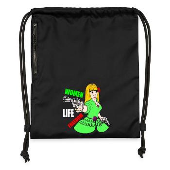 Women life freedom - Gymsac made from recycled material - black - Front