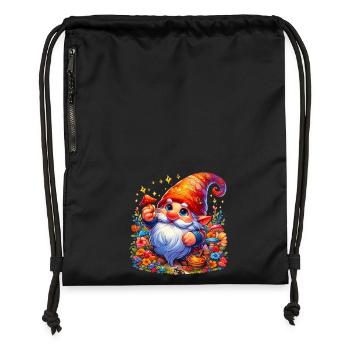 Gnome Goblin Elf - Gymsac made from recycled material - black - Front