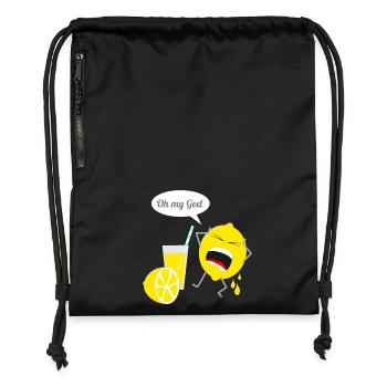 Funny lemon design - Gymsac made from recycled material - black - Front