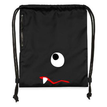Monster Halloween traurig Comic Zombie Zahn Zyklop - Turnbeutel aus Recycling-Material - Schwarz - Vorne
