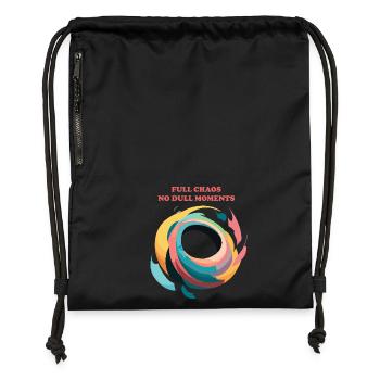 Abstract Spiral of Chaos - Gymsac made from recycled material - black - Front
