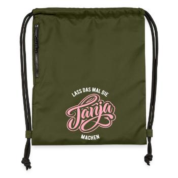 Laissez Tanja faire cela - jour du nom - Sac à cordon en polyester recyclé - military green - Devant