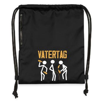 Lustiges Vatertag Geschenk Papa Bier - Turnbeutel aus Recycling-Material - Schwarz - Vorne