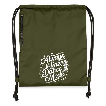 Always in Line Dance Mode - Turnbeutel aus Recycling-Material - military Green - Vorne